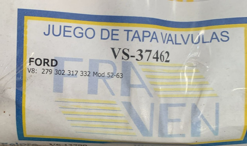 Empacadura Tapa Válvulas Ford 279 302 317 332 52-63