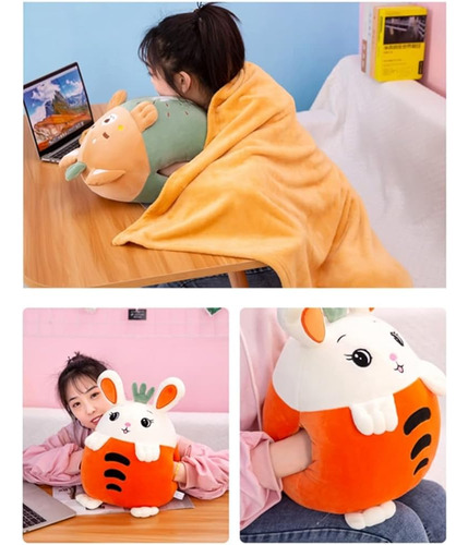 Yudong Kids Stuffed Animal Travel Blanket And Pillow Set, Ad
