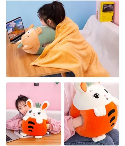 Yudong Kids Stuffed Animal Travel Blanket And Pillow Set, Ad