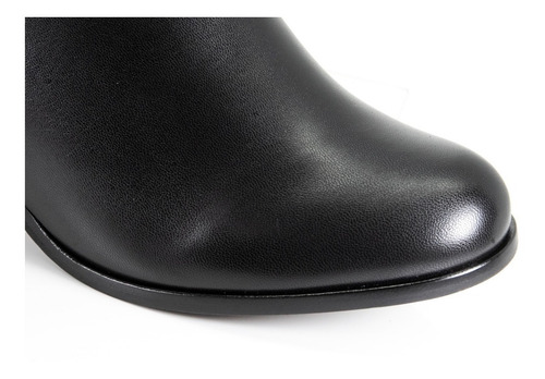 Imagem 6 de 7 de Bota Feminina Bico Redondo Fivela Couro Legítimo De Carneiro
