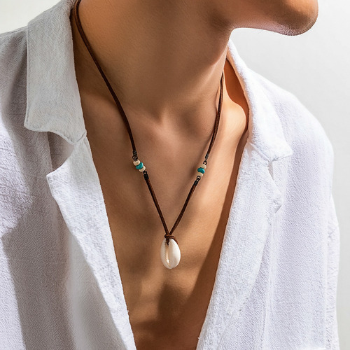 Gargantilla Con Colgante De Concha Étnica Para Hombre, Joyer