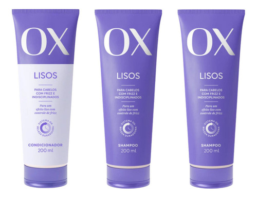 Kit Ox Lisos 1 Cond 200ml + 2 Shampoo 200ml