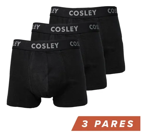 Pack 3 Boxer Medio Algodón Calzoncillo Negros Cosley