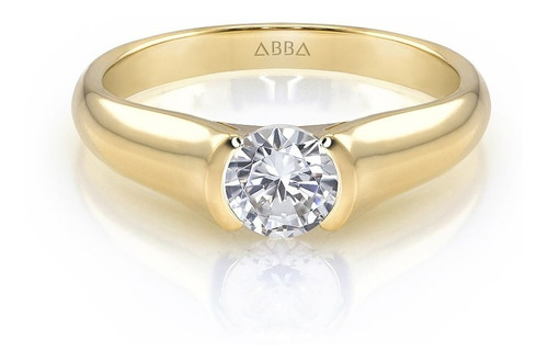 Anillo Compromiso Oro 14k Solitario Clásico Divino Abba Joya