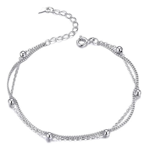 Pulsera Doble Plata 925 Mujer Joyas Elegante 