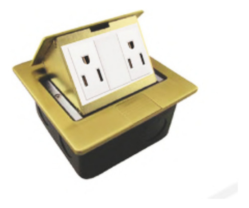 Caja De Piso Con Tapa - Bronce/metal - Multi-modular
