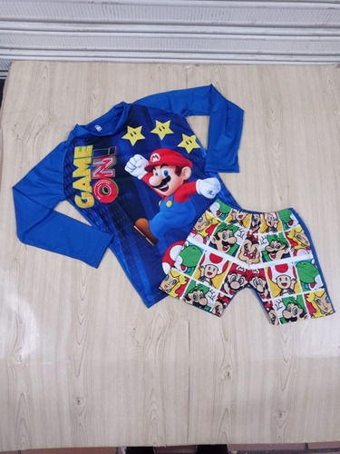 Sudadera Con Shorts Playero De Mario Bross 