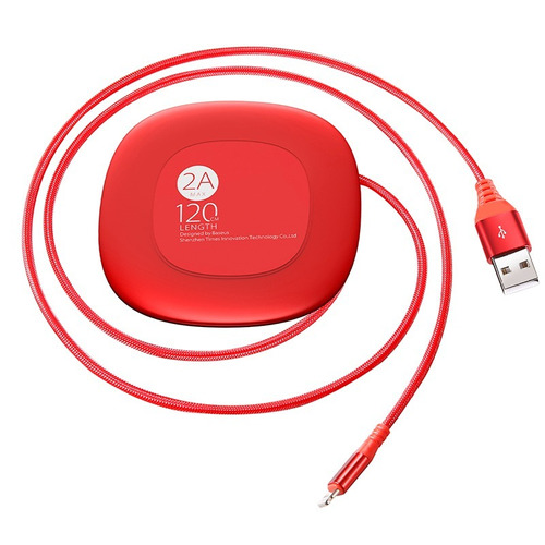 Cable Para iPhone Reforzado Carga Rápida Uso Rudo 1 Metro Color Rojo