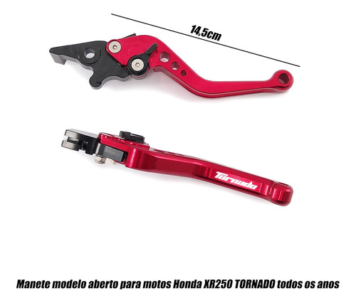Imagem 3 de 4 de Manete Esportivo Honda Xr 250 Tornado Laser Exclusivo