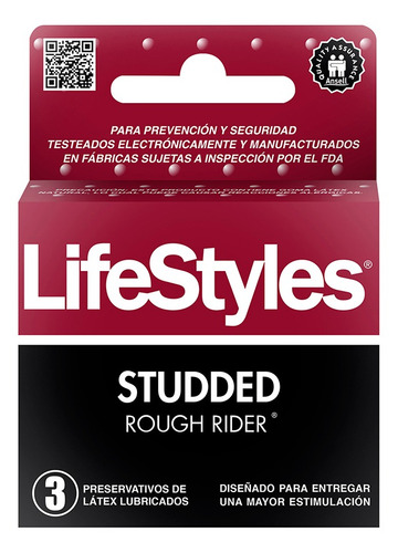 Imagen 1 de 1 de Preservativos Lifestyle Studded Rough Rider