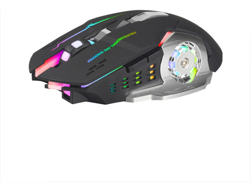 Mouse Gamer Inalámbrico 6 Botones Luz Led Levo Color Gris