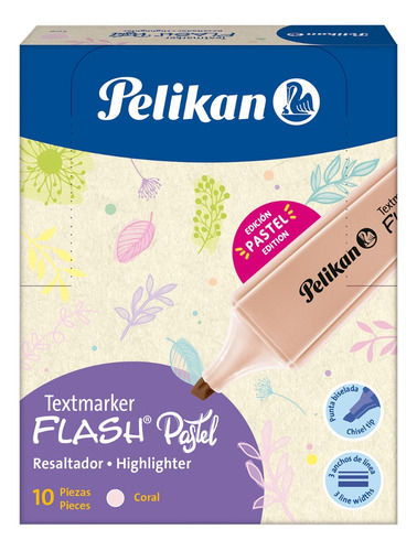 Resaltador Pelikan Flash Pastel (caja X 10) Color Coral