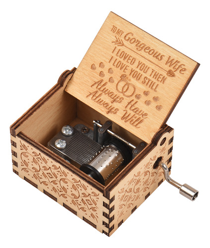 Cajas Musicales My Wooden Hand Music Gift, Manivela Vintage