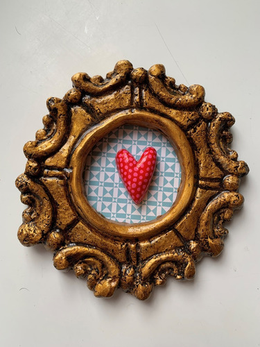 Cuadro Decorativo De Corazón En Marco Vintage