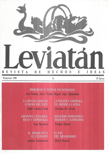 Leviatán N° 39 Hechos E Ideas / 1990