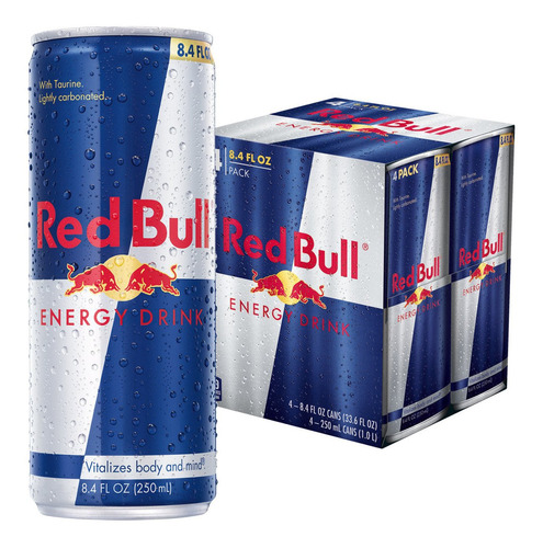 Red Bull Energizante Regular Pack X4 Latas - 01mercado