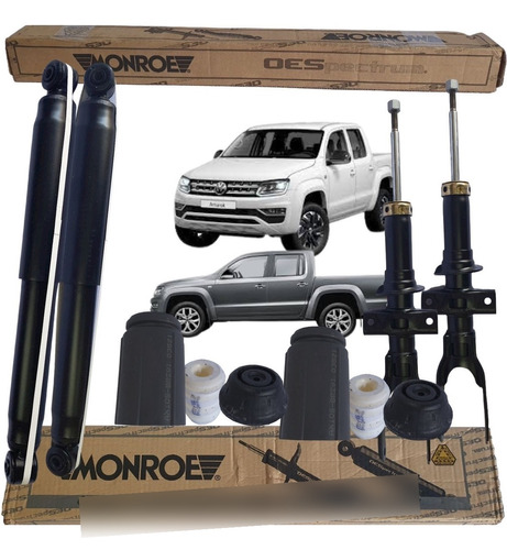 04 Amortecedores + Kit E Coxins Axios Vw Amarok 2.0 3.0 V6