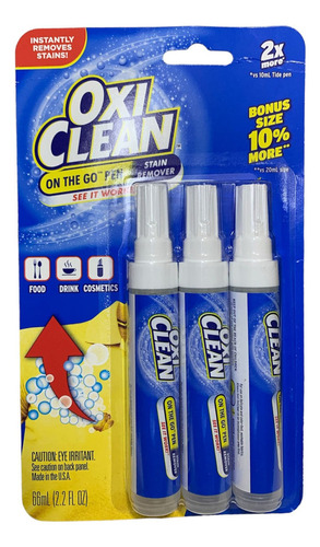 Oxi Clean On The Go Quitamanchas Para Ropa Y Tela 3 Piezas