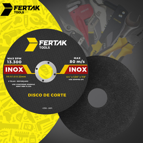 10x Disco Corte Fino Inox Esmerilhadeira 4.1/2 X 1,0 X 115mm
