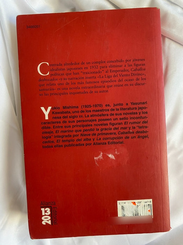 Caballos Desbocados Yukio Mishima Alianza Editorial (Usado)