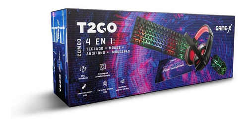 Paquete Teclado Mouse Audífono Y Pad Gamer T2go Game-x Kit