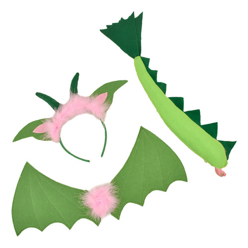 3x Juego De Cola De De Dinosaurio, Disfraces De Dragón Rosa