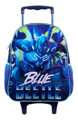 Mochila De Rodinhas 16 Blue Beetle X - 11940 Besouro Azul