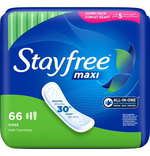 Toallitas Maxi De Stayfree, X07023, 66 Unidades, 1, 1