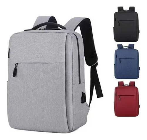 Muchilas Bolsa Notebook Usb Estudante Universitário Unisex Cor Cinza