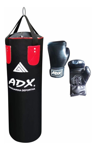 Costal Box Adulto Adx Relleno 30x90cm +guantes Rojo Metálico