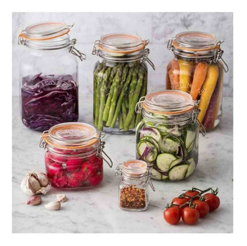 Frasco Clip Cuadrado Con Tapa 70 Ml Kilner Color Transparente