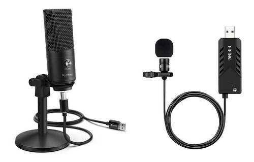 Microfono Estudio Lavalier Podcast Usb Fifine Monitoreo