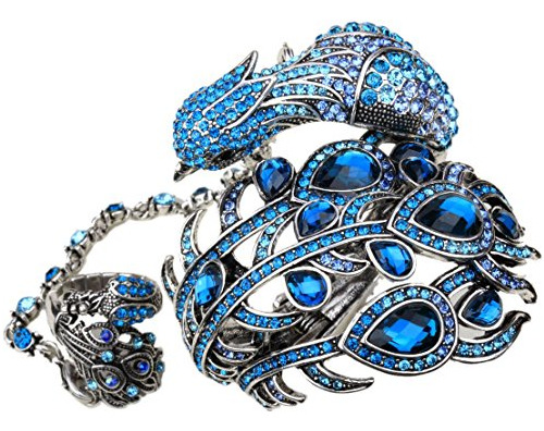 Jewelry Brazalete De Cristal De Pavo Real Para Mujer Ra Adju