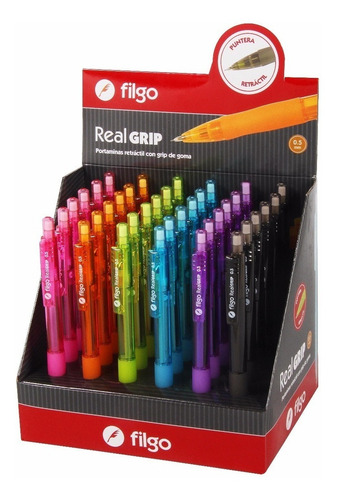 Imagen 3 de 3 de Lápiz Mecánico Portaminas Escolar Filgo Real Grip 0.5mm