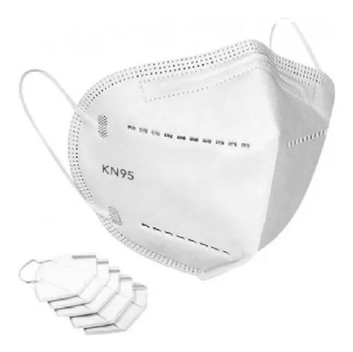 Imagen 2 de 3 de Barbijo Kn95 Mascara Facial Certificado N95 Clip Nasal X10