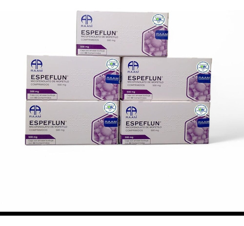 5 Espeflun Micofenolato De Mofetilo 500mg C/50 Comprimidos