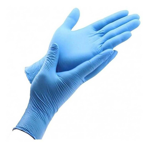 Guantes descartables Elara Versafit hybrid exam color azul talle L de vinilo/nitrilo en pack de 10 x 100 unidades