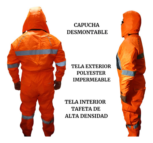 Mameluco Térmico Naranja Termitex Con Aislante Reforzado Naranja M