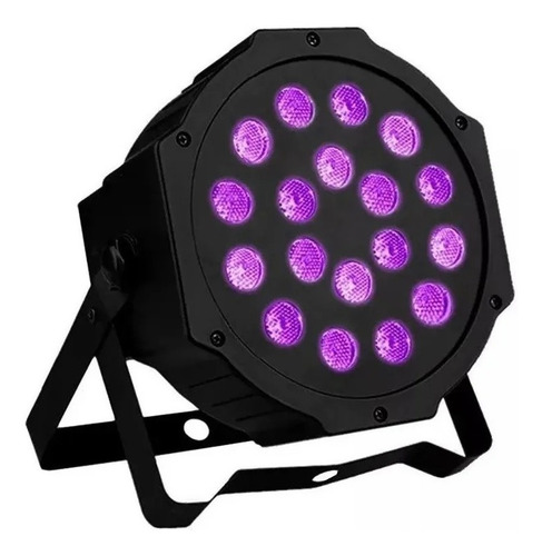 Imagen 5 de 6 de Foco Par 36 Led Dmx Uv Negro Luz Ultravioleta Fiestas Flour