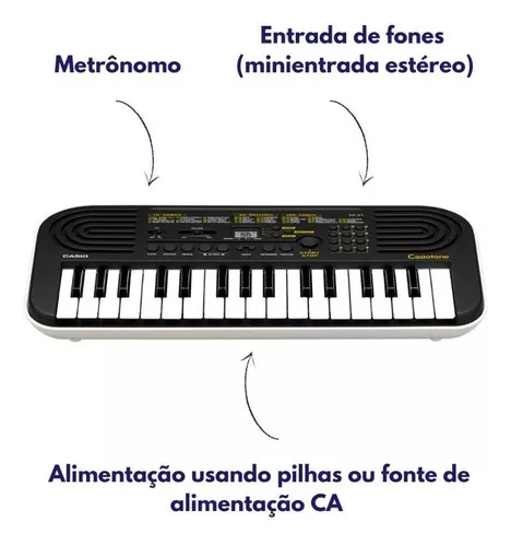 Teclado Infantil Casio SA-51 H2 Preto 32 Teclas Portátil Iniciante :  : Instrumentos Musicais