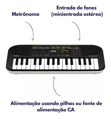 Mini Teclado Infantil Yamaha PSS-F30 37 Teclas - Preto