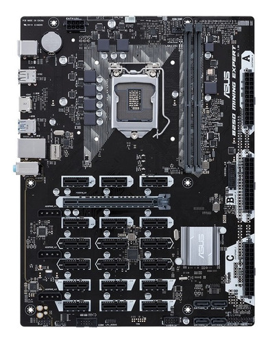 Motherboard Asus B250 Mining Expert 19-gpu Cripto Minería Color Negro