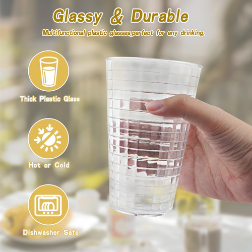 Juego De Vasos De Plástico De 8, Vaso De Agua Acrílico Irrom
