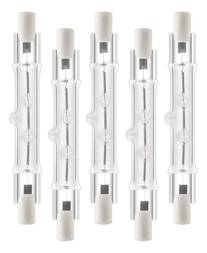. Pacote De 5 Lâmpadas Halógenas Lineares R7s De 118 Mm, 300