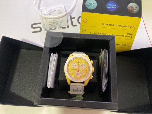 Reloj Omega X Swatch Bioceramic Mission Sun (usado) Blanco Blanco Amarillo (Usado)