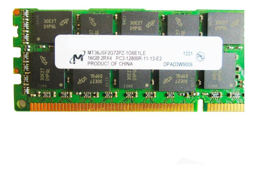 Memoria Ram 16gb 2rx4 Ddr3 Pc3-12800r Mt36jsf2g72pz-1g6e1le (Usado)