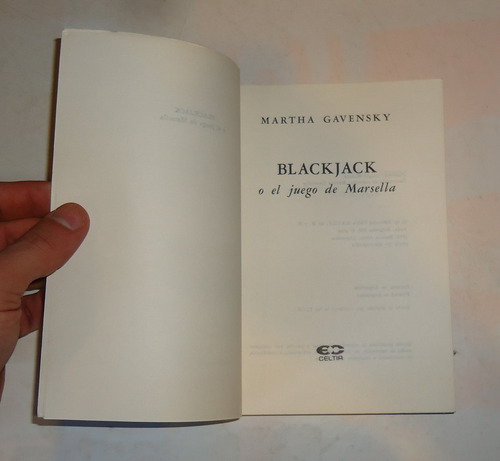 Blackjack O El Juego De Marsella Martha Gavensky (Usado)