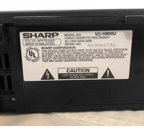 Imagen 7 de 10 de Videocasetera Vhs Sharp Vc-h800