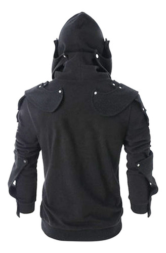Sudadera Con Capucha Retro De Manga Larga Con Cordón Oscuro,