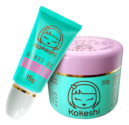Kit Renovadores Faciais Pele de Porcelana e Olhos de Gueixa Kokeshi Skin Care Milagre do Arroz
